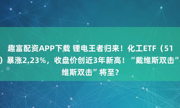 趣富配资APP下载 锂电王者归来！化工ETF（516020）暴涨2.23%，收盘价创近3年新高！“戴维斯双击”将至？